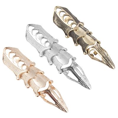 China Combine NEW Boys Cospaly DIY Ring Gold Armor Knuckle C Cospaly Halloween Decoration Cool Rock Punk Gothic Scroll for sale