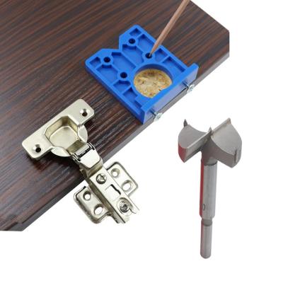 China Contemporary Hinge Hole Drilling Guide Marker Hinge Drilling Jig Drill Bits Woodworking Door Hole Opener Cabinet Accessories Tool 35mm for sale