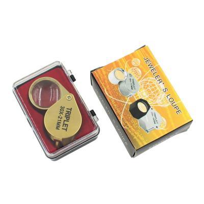 China Portable 30X Power 21mm Jewelers Loupe Gold Loupe Jewelry Store Lowest Price Magnifying Glass Xq29 for sale