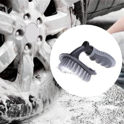 China Car 1PC Motorcycle Truck Alloy Wheel Tire Brush Wheel Rim Hub Clean Plastic Coated Spoke Cleaning Tool L995 for sale