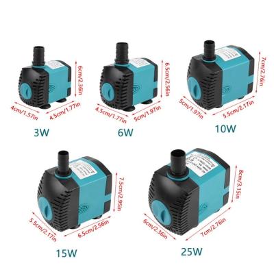 China Other Water Home Accessories 3/6/10/15/25W Pump Ultra-quiet Submersible Tank Water Fountain Aquarium Fish Pond Filter Pump for sale