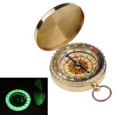 China Pointing Guide Pocket Brass Gold Compass High Quality Camping Rise Portable Navigation For Outdoor Activities for sale