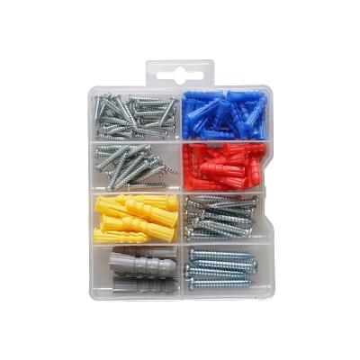 China Home Decoration 265pcs Drywall Cavity Drilling Anchors Kit-Plastic Self Drilling Drywall Anchors Ribbed Assortment With Screws Wholesale for sale