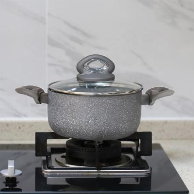 China Low Price Sustainable Aluminum Non Stick Hot Pot Soup Base Granite Stone High Quality Kitchen Cooking Ceramic Soup Pot for sale