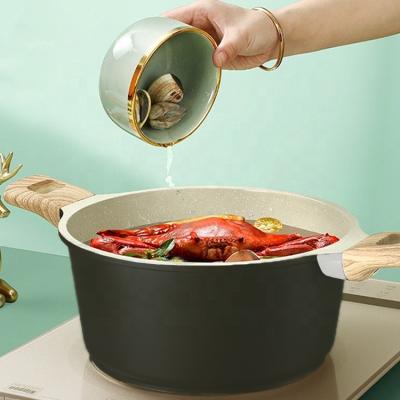 China Wholesale Viable Aluminum Pot Nonstick Soup Stick Kitchen Cooking Nonstick Handle Nonstick Ceramic Soup Pot for sale