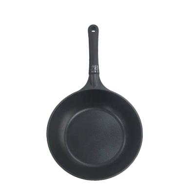 China Patented Sustainable Aluminum Alloy Iron Base Plate Bakelite Handle Large Fry Pan For Gas And Induction Cooker for sale