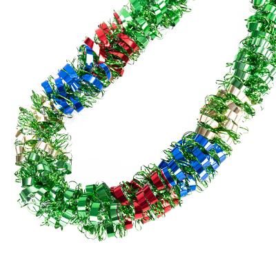 China Factory Durable Red and Green Christmas Decoration Party Tinsel Garland Wreath Xmas Tree Home Hanging Ornaments for sale