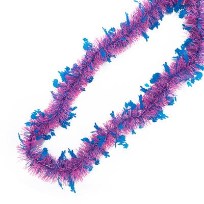 China Durable Purple Tinsel Garland Christmas Tree Decoration Festival Birthday Decoration Metal Wire Garland for sale