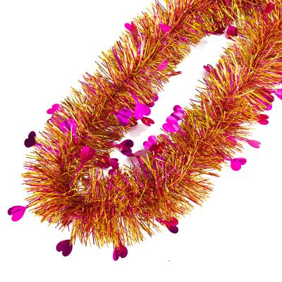 China Valentine's Day Hanging Ornaments Tinsel Garland Wreath Decor Home Party Durable Christmas Decoration for sale