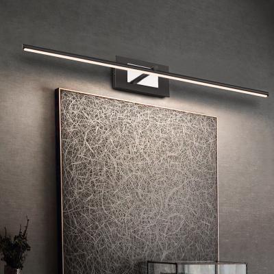 China Delicate Narrow Shade Modern Design With Black Acrylic Structure Hotel Bedroom Bedside Reading Light Wall Lamp Bathroom Vanity Wall Lamp Waterproof IP44 LED IP44 Lighting Wall Lamp Metal LED Hotel Lamp for sale