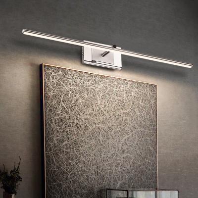 China Black Sensitive Narrow Modern Vanity Light Black Bathroom Wall Light Fixtures Bedside Wall Light Fixtures Makeup Lamp IP44 Hotel LED Black Wall Lamps bathroom for sale