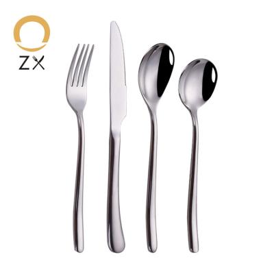 China Sustainable High Quality Silverware Stainless Steel Cutlery Set Bulk Silver Flatware Set for sale