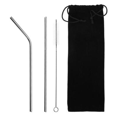 China Eco Friendly Sustainable Christmas Rainbow Metal Stainless Steel Drinking Straw Set With Bag for sale