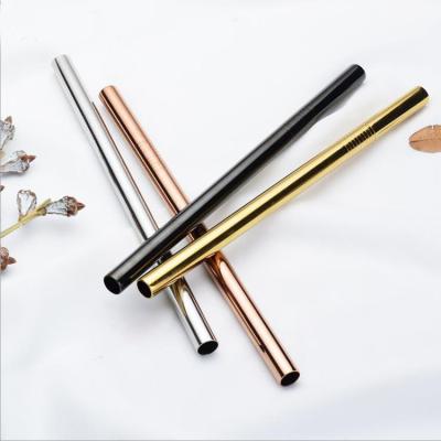 China Sustainable Hot Selling Bubble Milk Tea Stainless Steel Metal Purple Bar 12mm Straw for sale