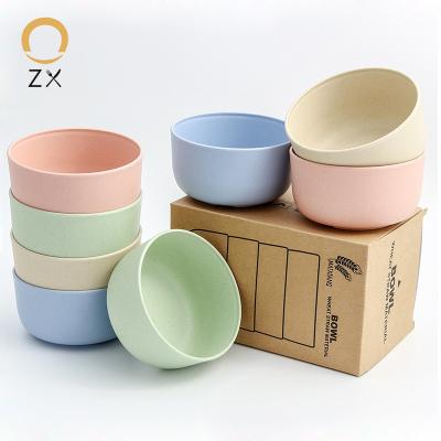 China Wheat Serving Feeding Straw Colorful Eco Plastic Bowl Noodle Rice Baby Soup Salad Food Wheat for sale