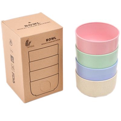 China Home Biodegradable Straw Baby Bowl Set With Logo For Kids Use Eco-Friendly High Quality Hotel Restaurant Amazon Wheat Bowls for sale