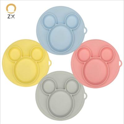 China Amazon Baby Products Dinner Dish Baby Bowl Children Bpa Free Portable Tableware Silicone Feeding Hot Selling Anti-skid Children for sale