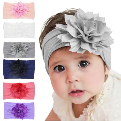 China Fashion Baby Headband Elastic Nylon Turban Headband Bows Baby Hair Accessories for sale