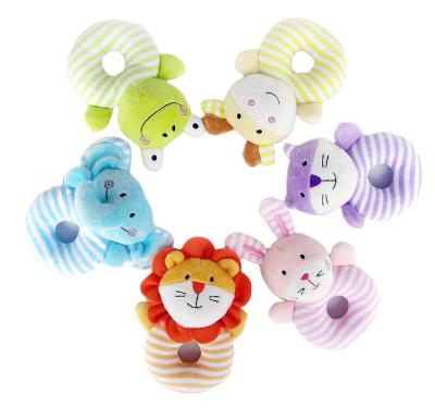 China Wholesale Funny Gift Soft Baby Educational Baby Toys Custom Stuffed Soft Baby Mini Animal Rattles Plush Toys for sale