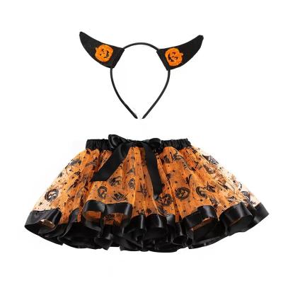 China New Christmas Sweet Items For Gold Dot Kids Polka Dot Children's Wing Skirt Halloween Girl Print Tutu Flowered Dress for sale