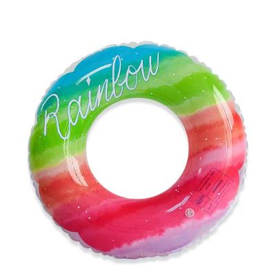 China HOT Sale Water Entertainment Pool Float Donut Float Tube for Kids and Adults 60/70/80/90cm in Diameters Rainbow Colors Swimming Ring for sale