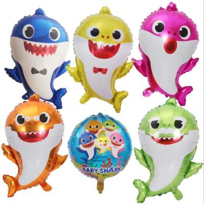 China 5pcs/set Shark Shaped Inflatable Foil Balloons Balloon For Party Decoration for sale