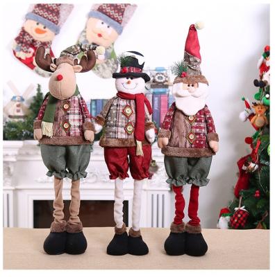 China Interchangeable Christmas Decoration Stretch Christmas Gnome Snowman Plush Dolls Standing Outdoor Figurine Christmas Decoration Toys for sale