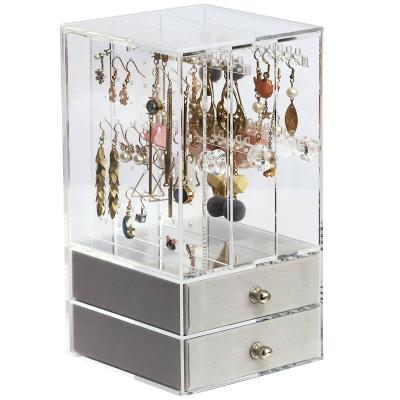 China Packaging Jewelry Display Fashion Pilou Jewelry Display Holder Transparent Clear Box Receiving Storage Box Acrylic Jewelry Packaging for sale