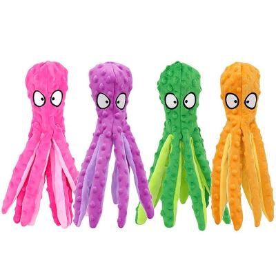 China New Designed Stuffed Plush Octopus Dog Toys Outdoor Puppy Bite-Resistant Training Octopus Chew Squeak Pet Accessories Soft Plush Toy for sale