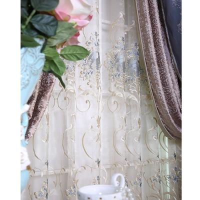 China Modern cheap gold and blue sheer curtains in voile curtain storage for sale