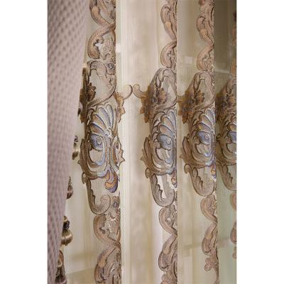 China Modern Luxury Elegant Embroidered Sheer Curtains Embroidered Sheer Curtains For Living Room for sale