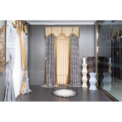 China 100% European Style Curtains Custom Modern Luxury Blackout Polyester Blackout Jacquard Living Room Curtains for sale