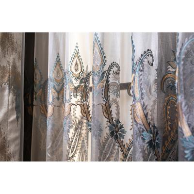 China Wholesale Blackout European Style Colorful Gold Embroidered Chat Luxury Embroidered Curtains for sale