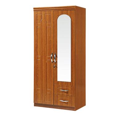 China Eco-friendly made of bonded particle board with wood-grained paper bedroom wardrobe for sale