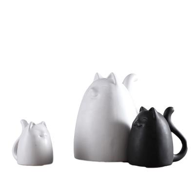 China Nordic Style Cat Ornaments Creative Decorations Home Ceramic Household Items Opens Cat Ornaments for sale