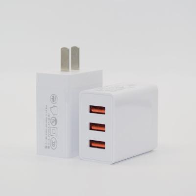 China NULIKE 3 USB Charger Three USB 5V 2A Wall Chargers 3 Port Convenient EU and US Plugs for sale