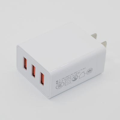 China NULIKE Convenient Charger Faster QC 3.0 Three USB Ports Support QC 2.0 Travel 30w Charger Wall Charging Charger for sale