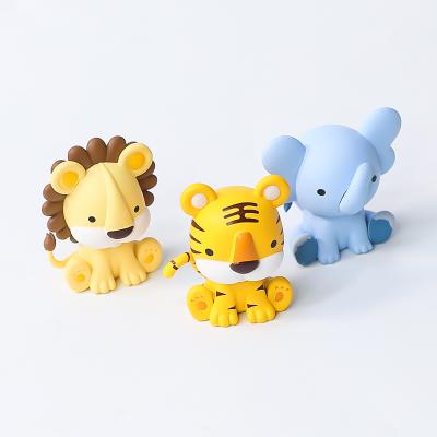 China Cartoon Toy Personalized 3D Lion Row Elephant PVC Animal Figure for sale