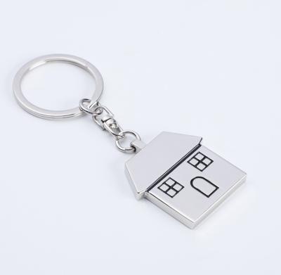 China Custom Shape Logo Eco - Friendly Laser Engrave Metal Key Chain Tags In Different House Shape for sale