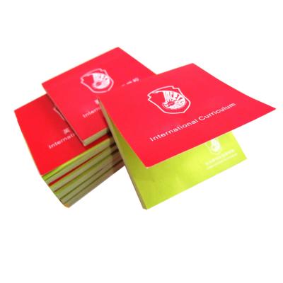 China Self Adhesive Custom Logo Printed Adhesive Sticky Notepad 7.5x7.5cm With Yellow Paper for sale