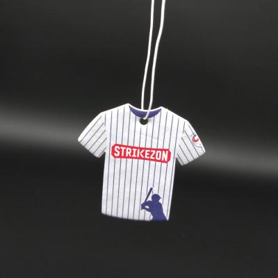 China Custom Vanilla Perfume Shape Cartoon Tank Top Car Hanging Paper Air Freshener For Gift for sale