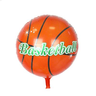 China Toy Personalized promotional logo printed 18 inch round shape basketball foil mylar balloons for sale