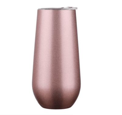 China 2022 Viable Hot Sale 6 Ounce Double Insulated Stainless Steel Wine Glass Champagne Flutes Small Wine Tumbler Mug Cup for sale