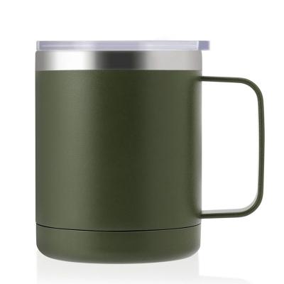 China 10oz Double Wall Stainless Steel Coffee Mug Sustainable Hot-selling Thermos With Handle And Lid for sale