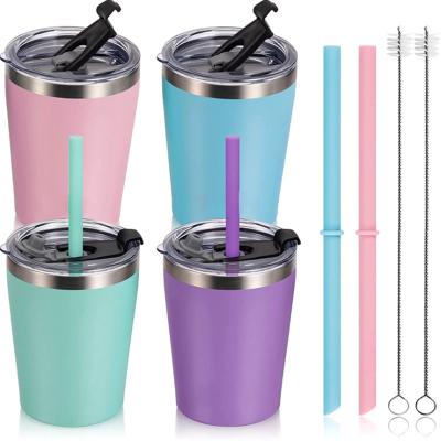 China 2021 New Style Stainless Steel Children's Items 8OZ Double Wall Viable Vacuum Babe Cup With Lid And Straw For Child Customization for sale