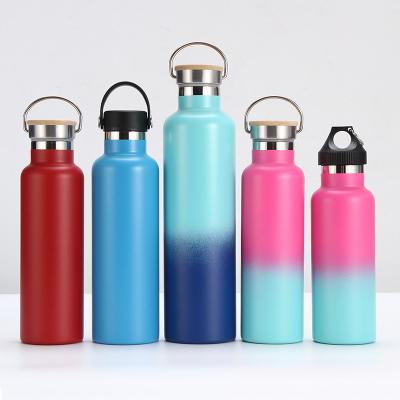 China 2021 New Popular Product Wholesale 350/500/600/750ml PORTABLE Double Wall Stainless Steel Vacuum Insulated Sport Portable Water Bottle for sale