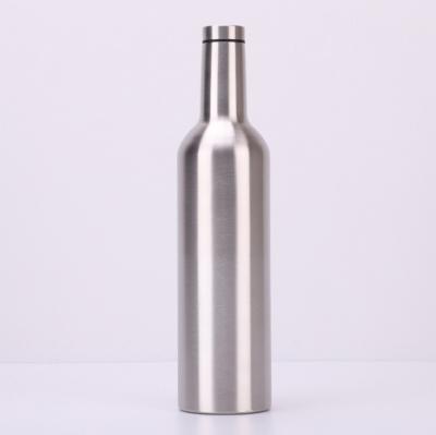 China 2021 Customized Vacuum Insulator Wholesale Stainless Steel Travel Products Double Wall 750ml/25oz Viable Drinking Wine Bottles With Lid for sale