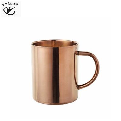 China 2022 Modes New Sustainable Stainless Steel Double Wall Cup Copper Coffee /beer Clad Mug With Handle For Coffee And Tea for sale