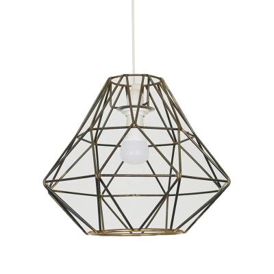 China Modern Creative Geometric Metal Cover Wire Decoration Iron Art Iron Pendant Lamp High Ceiling Hanging Light for sale