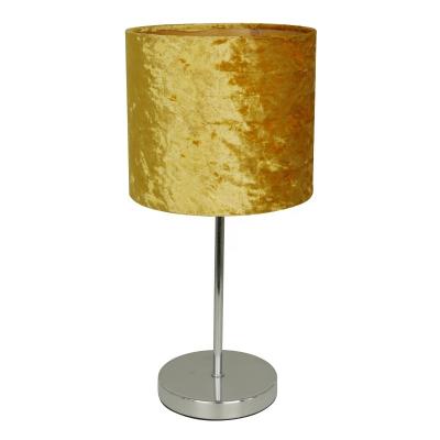 China Modern Funky Luxury Crushed Metal Base Table Lamp Velvet Shade Night Decoration Light for sale